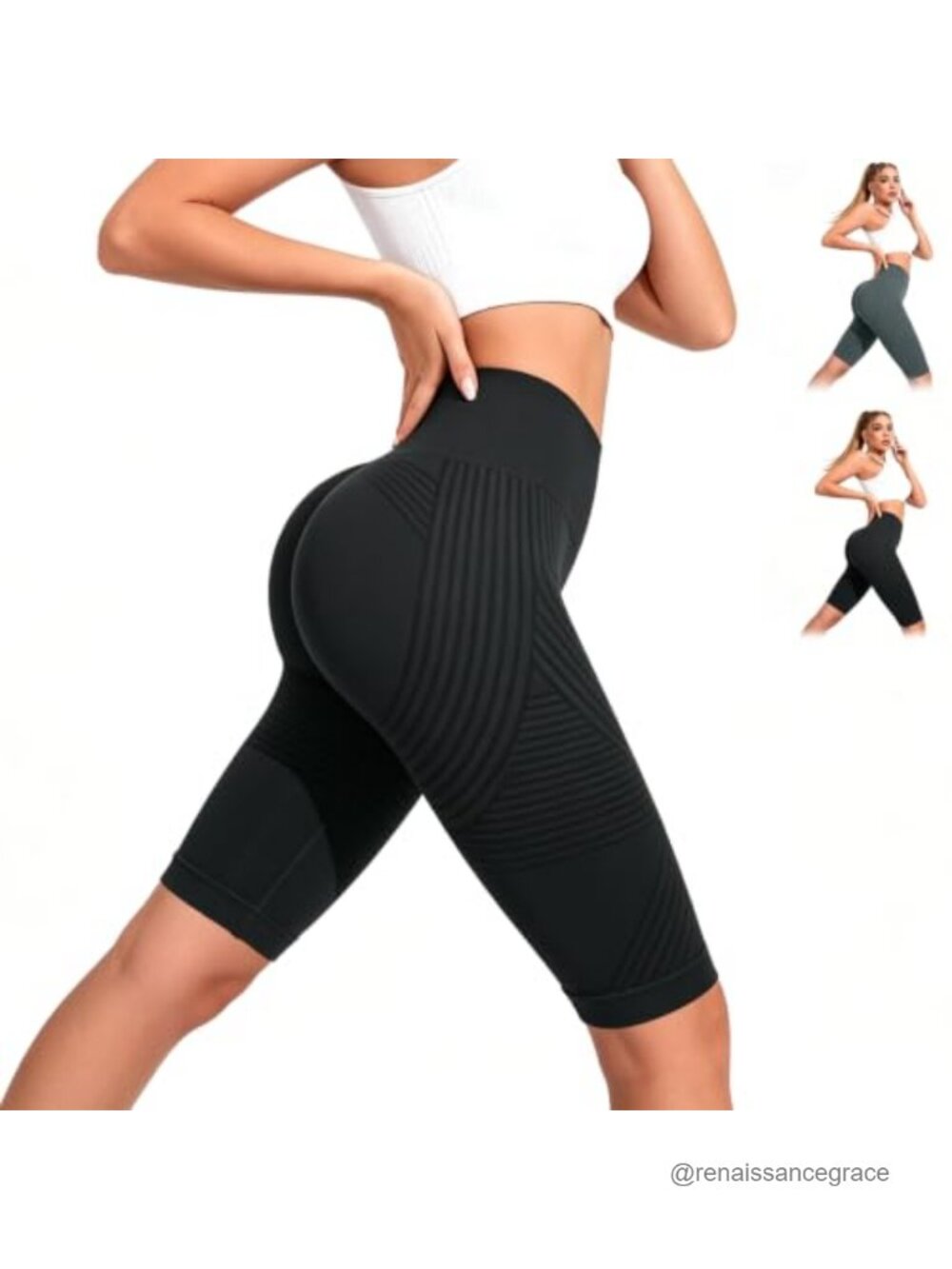 High Waist 3D Textured Compression Butt Lift Leggings for Women